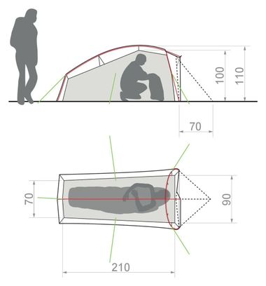 Tente 1 Personne Vaude Allround Taurus 1P Vert