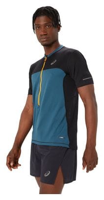 Asics Fujitrail Run Short Sleeve Jersey Blauw Zwart