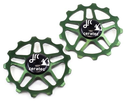 Paar JRC Components 13 tands Shimano Deore/SLX/XT/XTR 12V Racing Green poelies