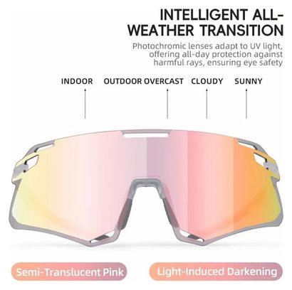Lunettes de cyclisme légères- Transparent + lentille photochromique rouge