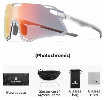 Lunettes de cyclisme légères- Transparent + lentille photochromique rouge
