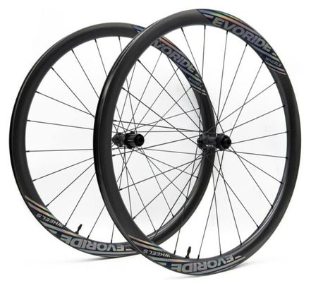 Paire de roues Evoride EvoGravel – Holographique 700c Disque