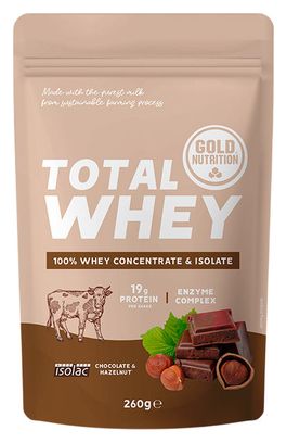 Bevanda proteica GoldNutrition Total Whey al cioccolato e nocciole - 260 g