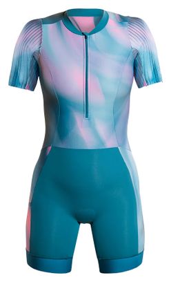 Traje triatlón Zone3 Activate+ azul/rosa para mujer
