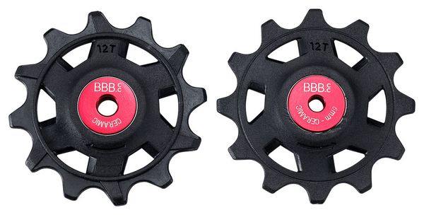 BBB RollerBoys Poleas de desviador cerámicas 12T SRAM XPLR Negro