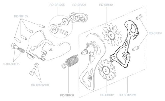 Campagnolo Chorus / Super Record 12V clevis (without rollers)