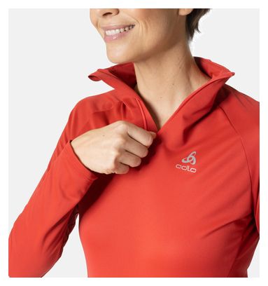 Women's Odlo Essential 1/2 Zip Long Sleeve Jersey Red