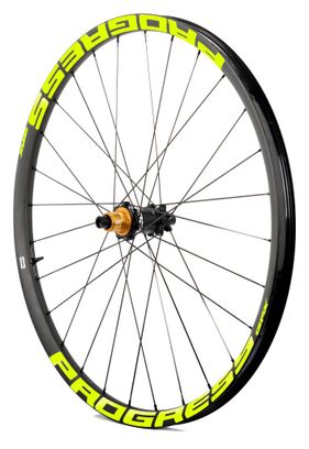 Paire de roues Progress GPX Nitro 29" Jaune | 15x100/12x142 mm | 6 Trous | Sram XD