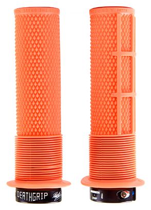 Paire de Grips DMR DeathGrip Thin Avec Flanges Orange Tango