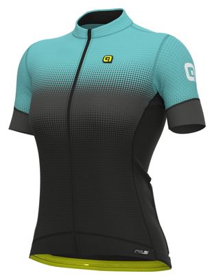 Maillot de manga corta para mujer Alé Turquesa degradado/Negro