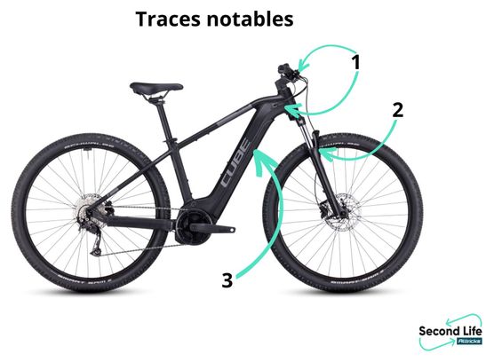 Produit Reconditionné - VTT Électrique Semi-Rigide Cube Reaction Hybrid Performance 500 Shimano Alivio 9V 500 Wh 27.5'' Noir 2023