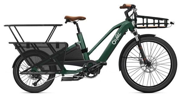 Vélo Cargo Longtail Électrique O2 Feel Equo Cargo Power 4.1 Shimano Deore 10V 720 Wh 20/26'' Vert Émeraude Pack Family | T.Unique 160/190 - Produit Reconditionné / Très bon État