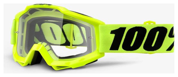 100% Accuri OTG Googles - Fluo Yellow - Clear Lens