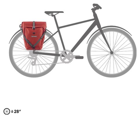 Ortlieb Back-Roller Plus 23L Bike Bag Dark Chili Red