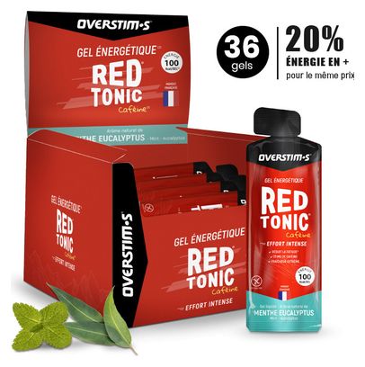Overstims Red Tonic Energy Gel Mint Eucalyptus pack 36 x 34g