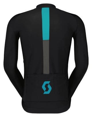 Heren Scott RC Pro Warm Hybrid Windstopper Long Sleeve Jas Zwart/Turquoise