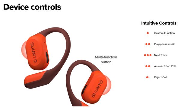 Suunto Spark Open-Ear-Ohrhörer in Korallenorange