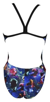Arena Challenge Back Allover Damen Badeanzug Schwarz Mehrfarbig