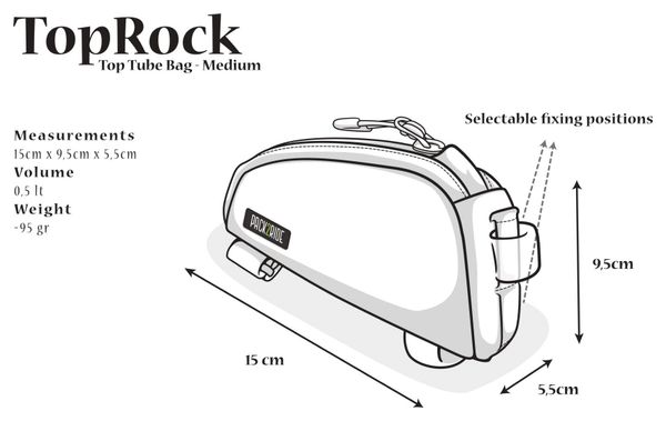 Sacoche de Cadre Pack2Ride TopRock Medium 0.5L Noir