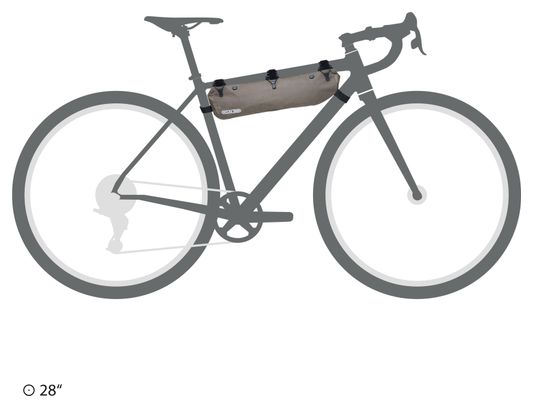 Bolsa de cuadro Ortlieb Frame-Pack RC Toptube 4L Gris Arena Oscuro Beige