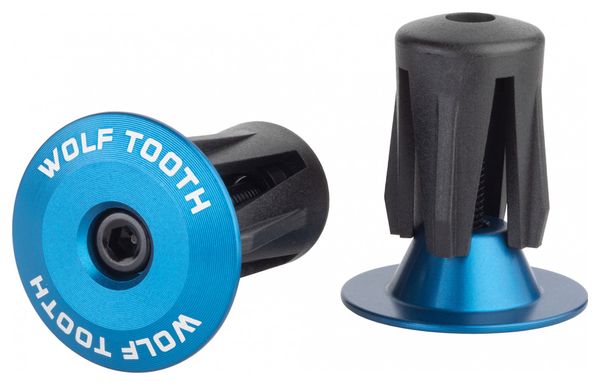 Wolf Tooth Alloy Bar End Plugs Blue