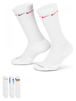 Calcetines (x3) Unisex Nike Everyday Plus Amortiguados Blanco