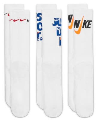 Socken (x3) Unisex Nike Everyday Plus Gepolstert Weiß