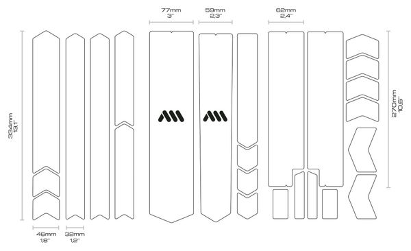 All Mountain Style Honeycomb Insgesamt 25 Stück Frame Guard Kit - Klar