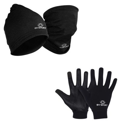 BV Sport Winter Bundle: Beanie/Neck Warmer + Gloves - Black