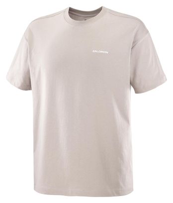 Salomon Chest Logo RX Beige Herren Kurzarm T-Shirt