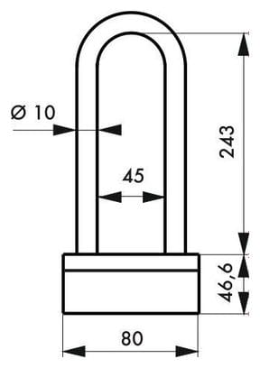 Antivol U anse acier cémenté gainée Ø 10 larg: 70 mm  Haut : 300 mm - THIRARD