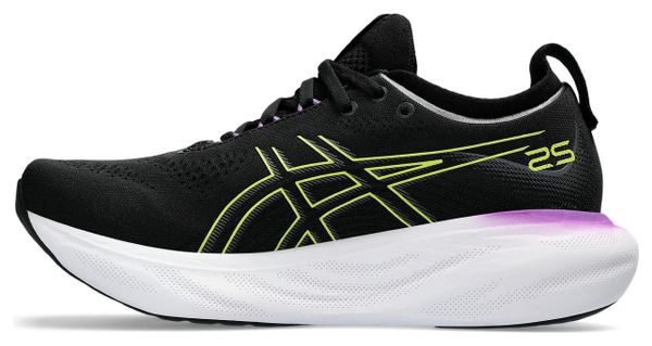 Asics Gel Nimbus 25 Running Shoes Black Yellow Women's