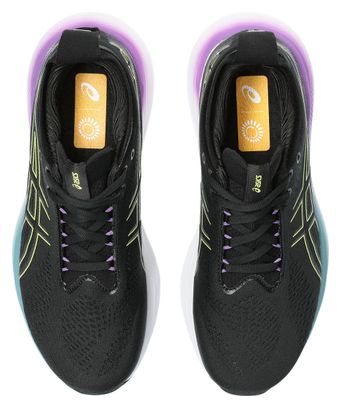 Asics Gel Nimbus 25 Running Shoes Black Yellow Women's