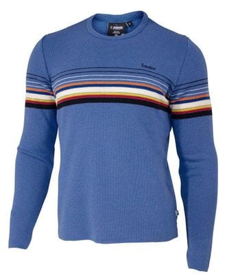 Pull en laine Ivanhoe retro-Col rond ample bleu suspendu-bleu