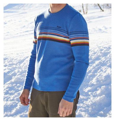 Pull en laine Ivanhoe retro-Col rond ample bleu suspendu-bleu