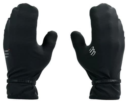 Manoplas impermeables Compressport Hurricane 10/10 Negro