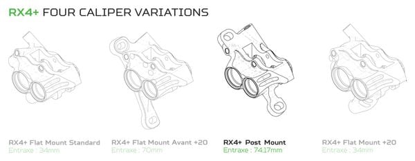 Etrier Hope RX4+ Post Mount Sram DOT Orange HBSPC73C