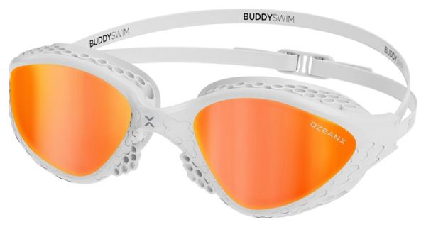 BuddySwim OzeanX Occhialini da nuoto bianco/arancio a specchio