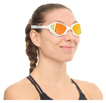 BuddySwim OzeanX Occhialini da nuoto bianco/arancio a specchio