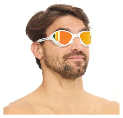 BuddySwim OzeanX Occhialini da nuoto bianco/arancio a specchio