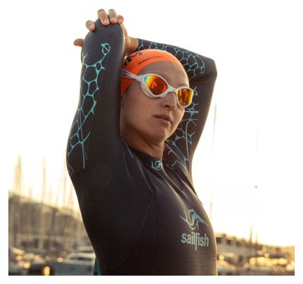 BuddySwim OzeanX Occhialini da nuoto bianco/arancio a specchio