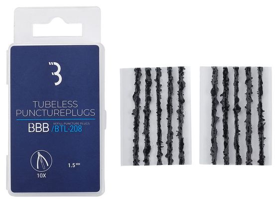 Mêche BBB PuncturePlugs pour Tubeless 1.5mm (x10pcs)