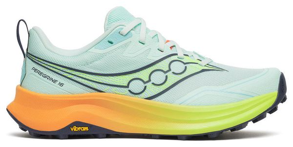 Chaussures Trail Saucony Peregrine 16 Bleu/Orange/Jaune Femme