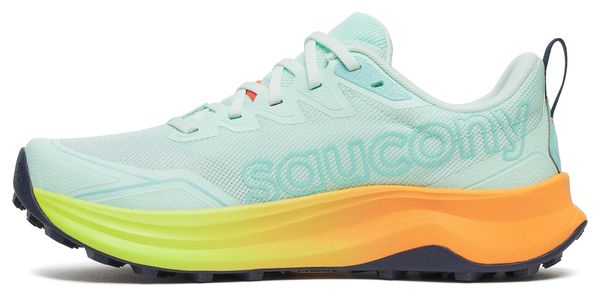Chaussures Trail Saucony Peregrine 16 Bleu/Orange/Jaune Femme