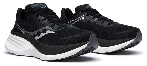 Chaussures Running Saucony Hurricane 24 Large Noir/Blanc Femme