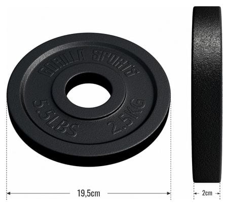 Disques Olympiques en fonte - 50/51 mm - Poids : 2 5 KG