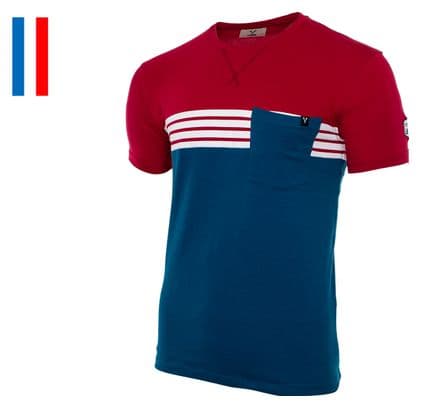 LeBram Short Sleeve T-Shirt Tourmalet Pocket Red / Blue
