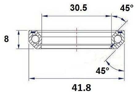 Black Bearing B7 Steering Bearing 30.5 x 41.8 x 8 mm 45/45 °