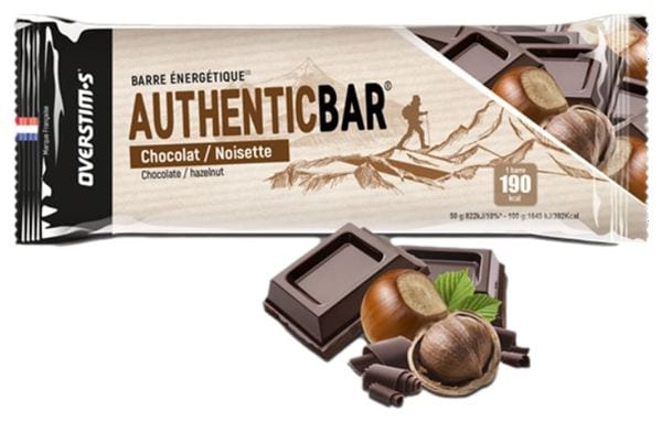 Barrita Energética Overstims Authentic Bar Chocolate / Avellana