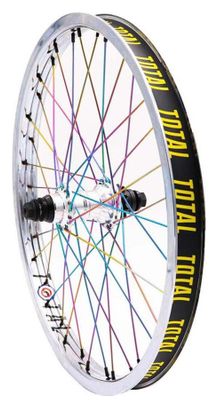 ROUE ARRIERE TOTAL TECHFIRE CHROME / RAINBOW SPOKES